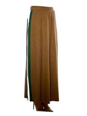 YAL New York Women's Skirt Camel Brown with colorful stripes XL  NWT